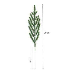 Size diagram for 39 cm artificial Norfolk pine spray with 11 cm insertion stem