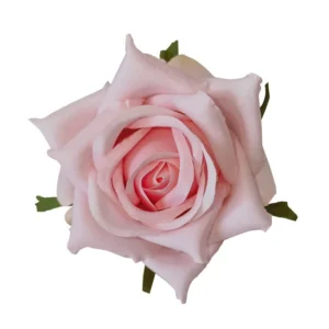 Blush Pink artificial Open Rose Flower Head, 8 cm