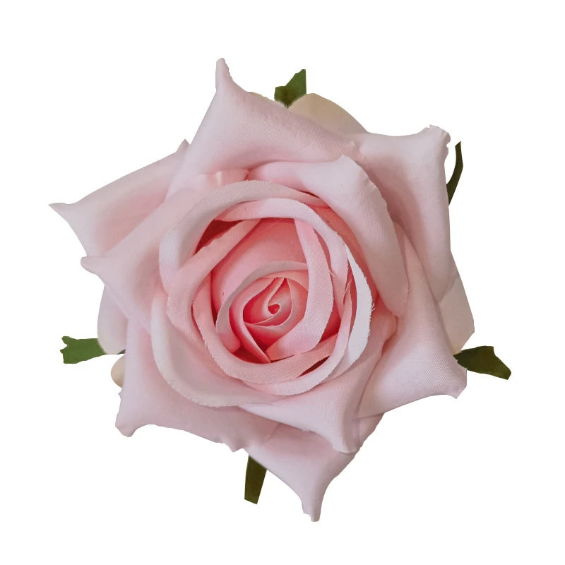 Blush Pink artificial Open Rose Flower Head, 8 cm