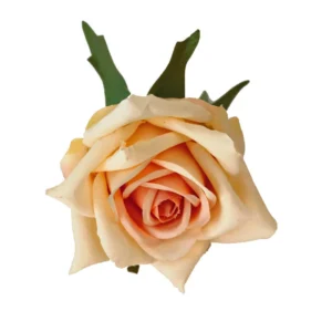 Champagne artificial Open Rose Flower Head, 8 cm