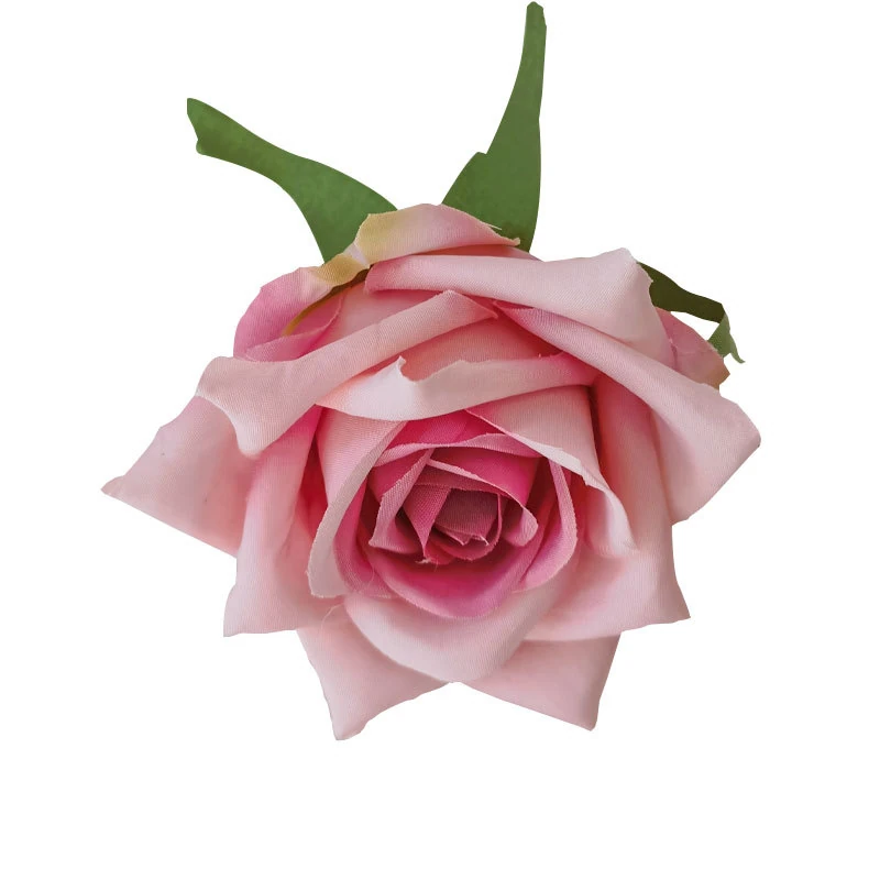 Alternate view of pink artificial Open Rose Flower Head