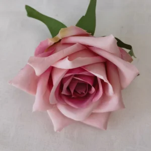 Pink artificial Open Rose Flower Head, 8 cm