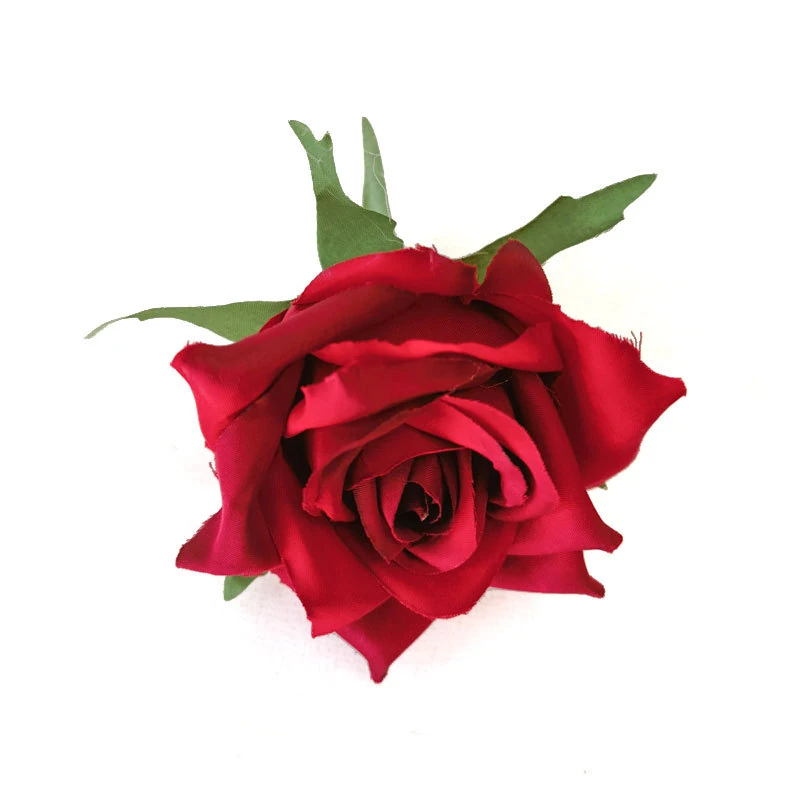 Red artificial Open Rose Flower Head, 8 cm