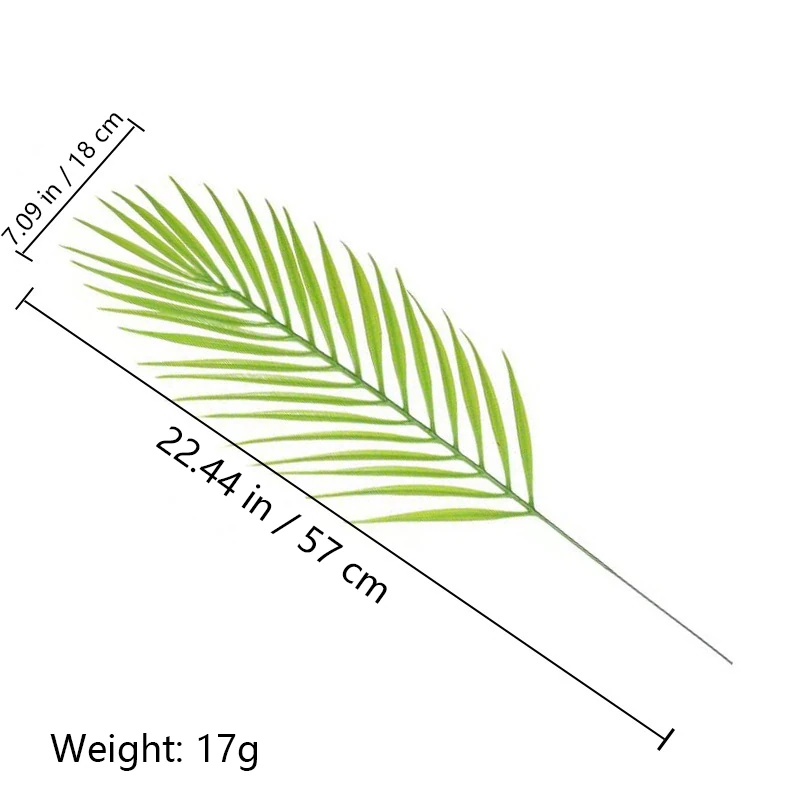 Light Green artificial Palm Leaf Stem, 57 cm