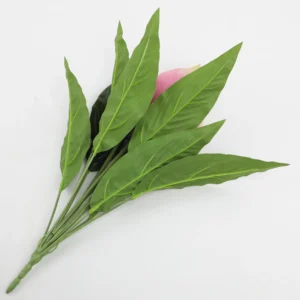 Close-up of back detail for artificial peace lily flower bush