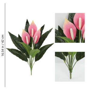 Deep Pink artificial peace lily flower bush