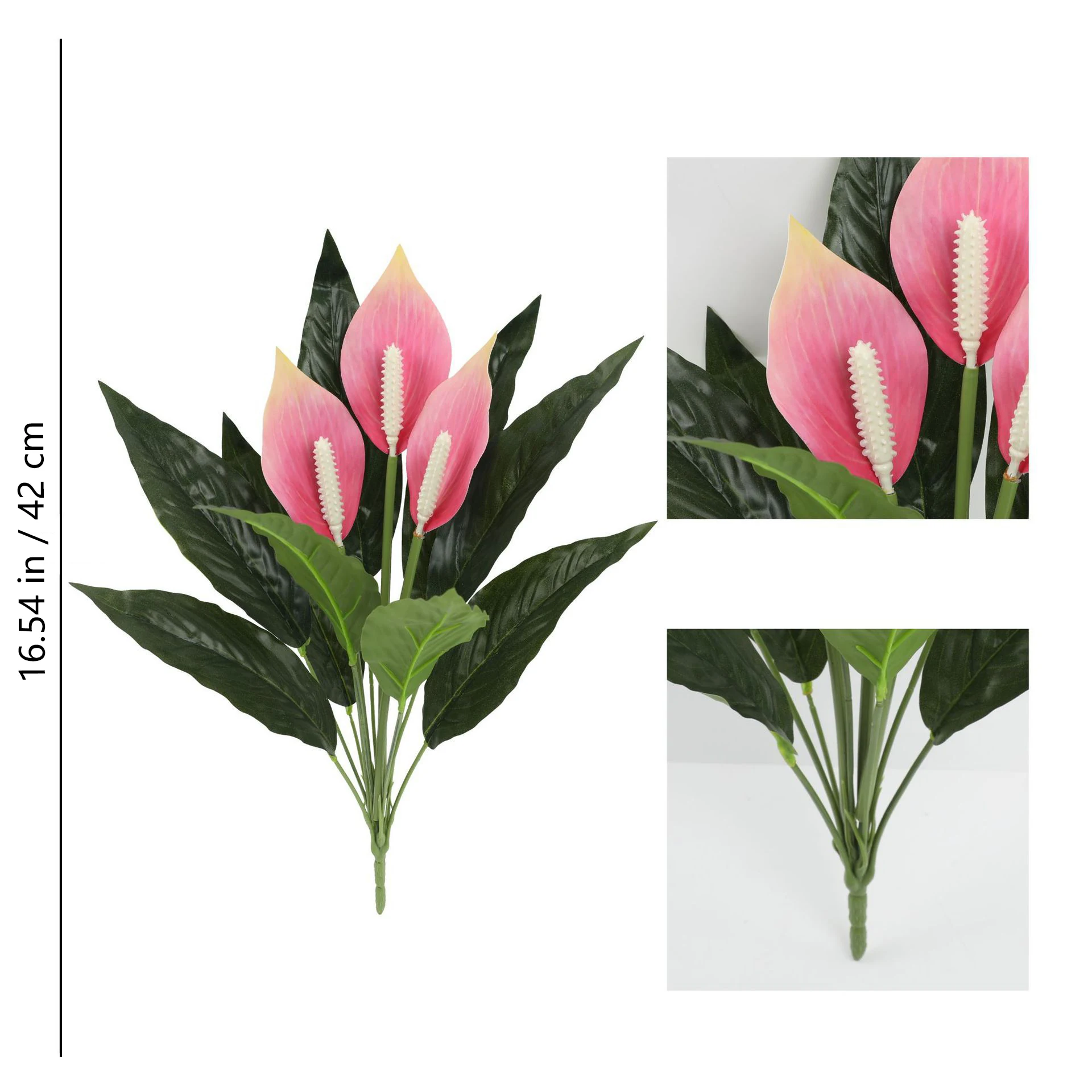 Deep Pink artificial peace lily flower bush