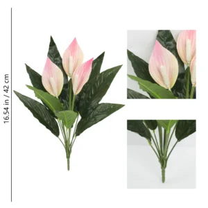 Light Pink artificial peace lily flower bush