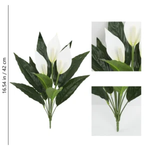 White artificial peace lily flower bush
