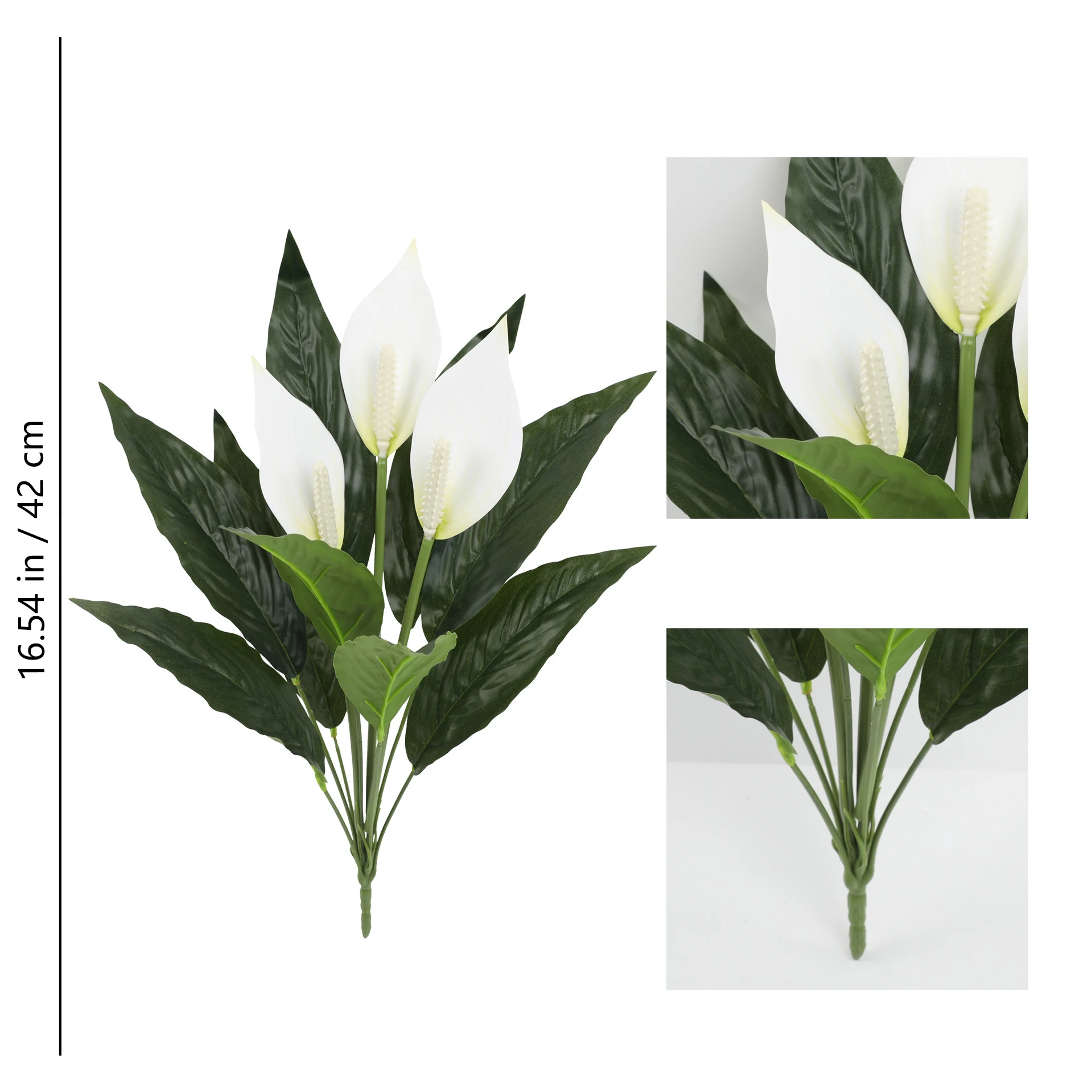 White artificial peace lily flower bush