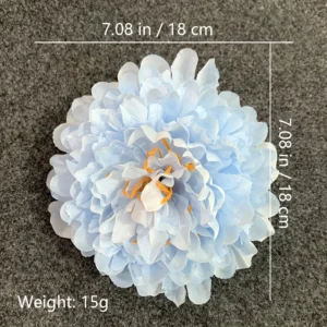 Alternate view of light blue size 18cm artificial peony flower head