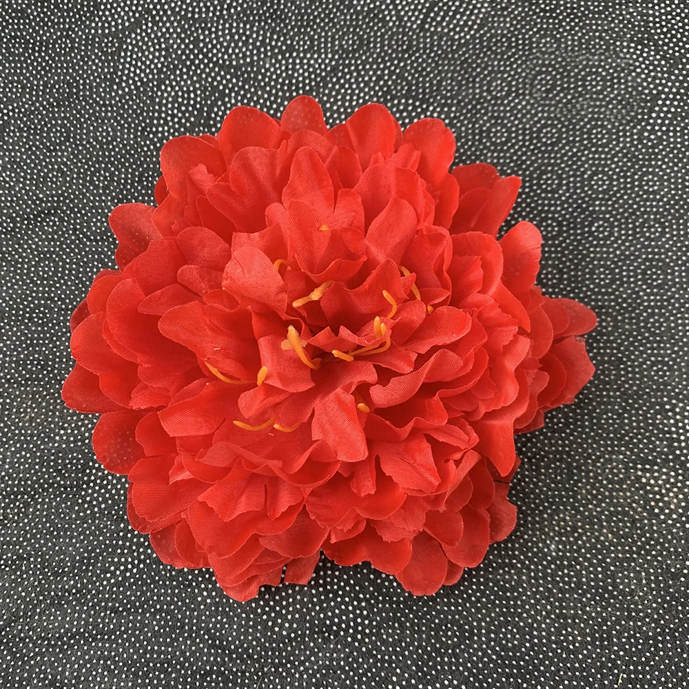 Red artificial peony flower head