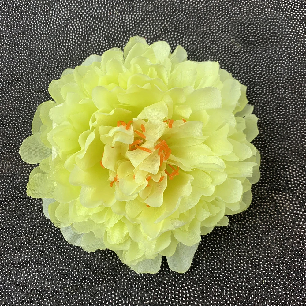 Yellow Green artificial peony flower head