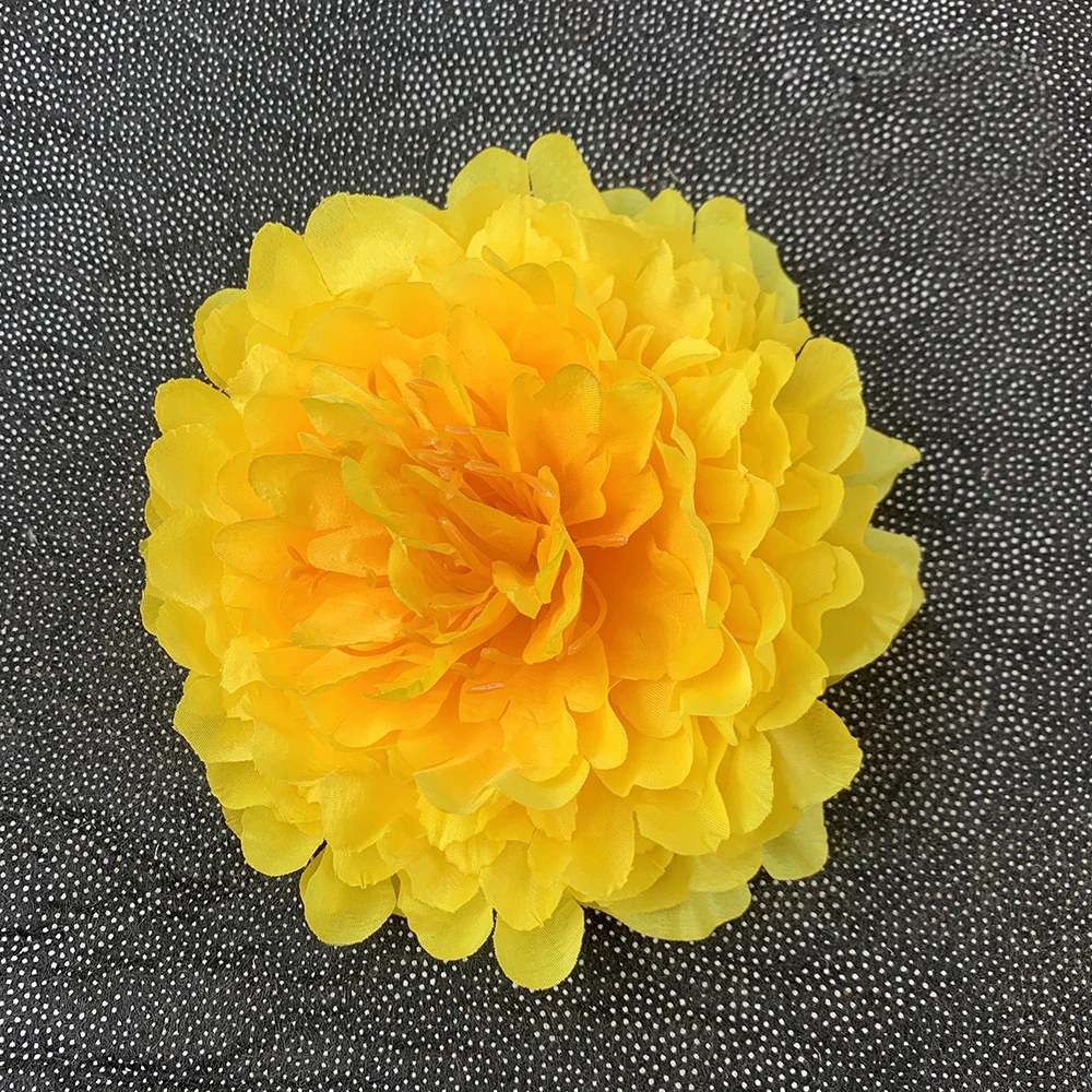 Yellow artificial peony flower head