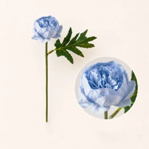 Close-up of blue artificial Peony Flower Stem