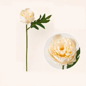 Champagne artificial Peony Flower Stem, 29 cm