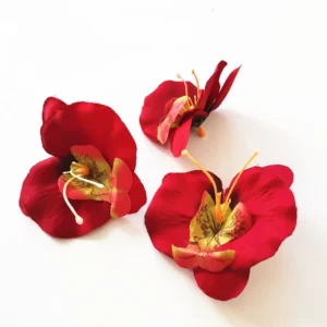 Red artificial Phalaenopsis Orchid Flower Head, 7 cm