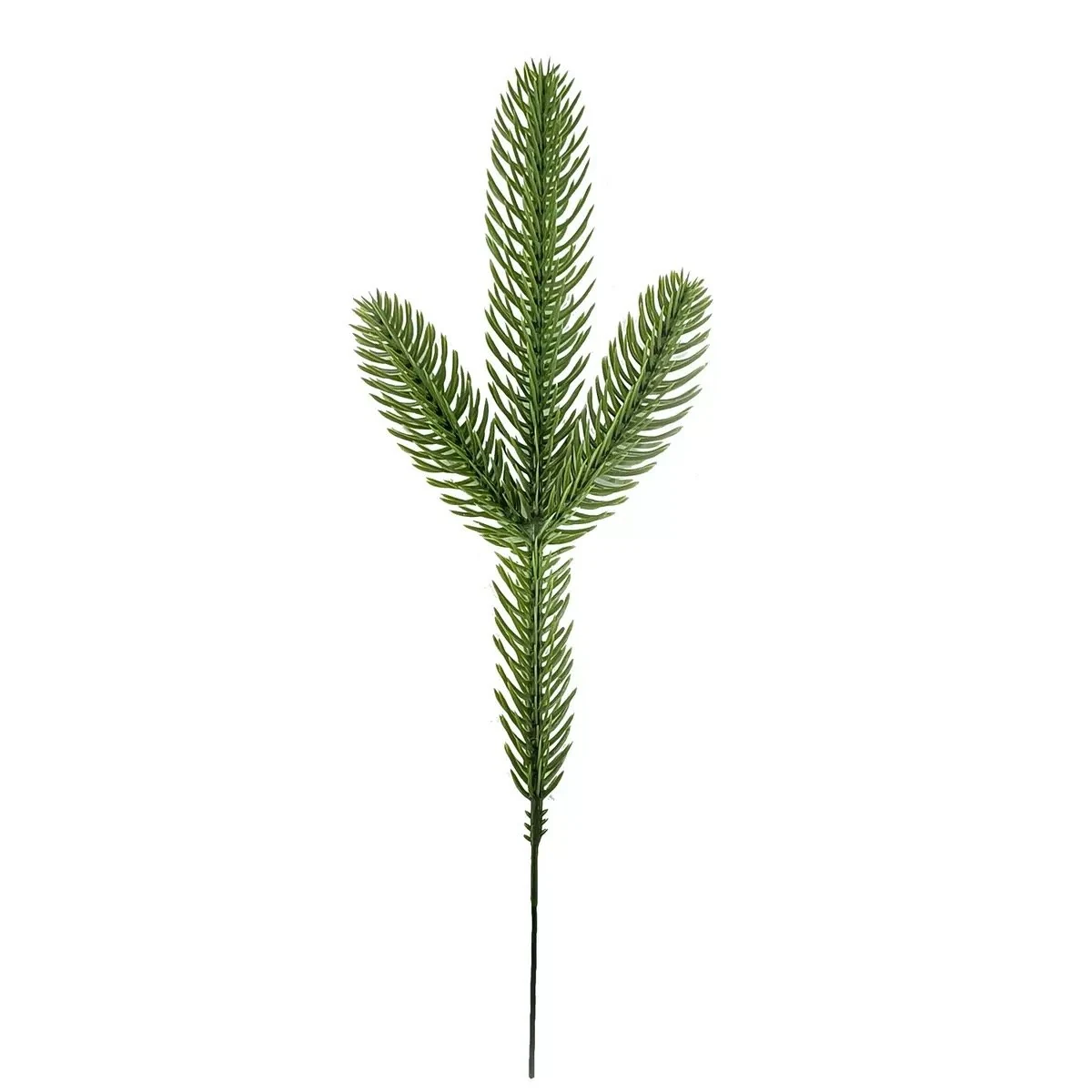 Single artificial pine needle pick on a white background