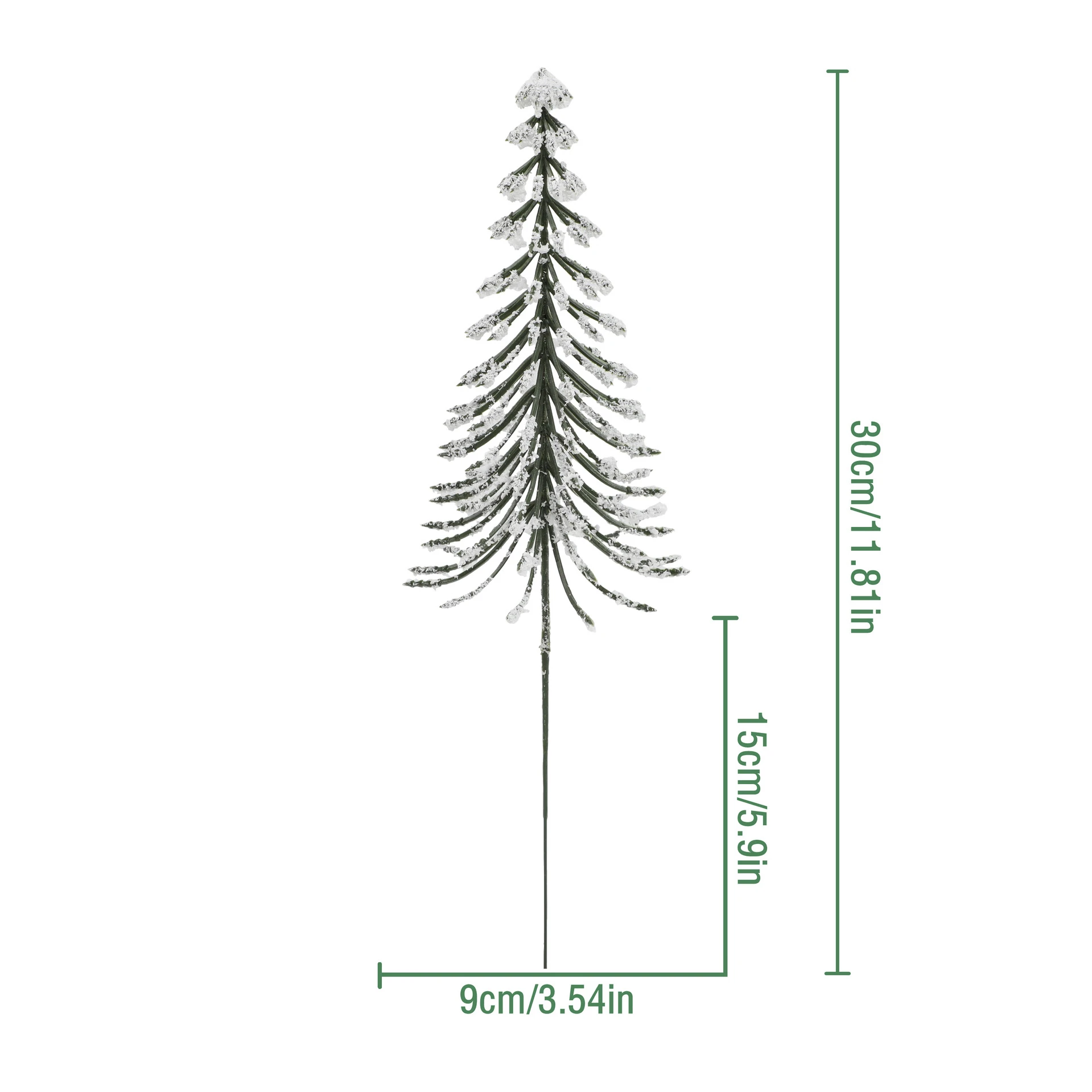 Specification diagram for silver artificial Pine Needle Spray