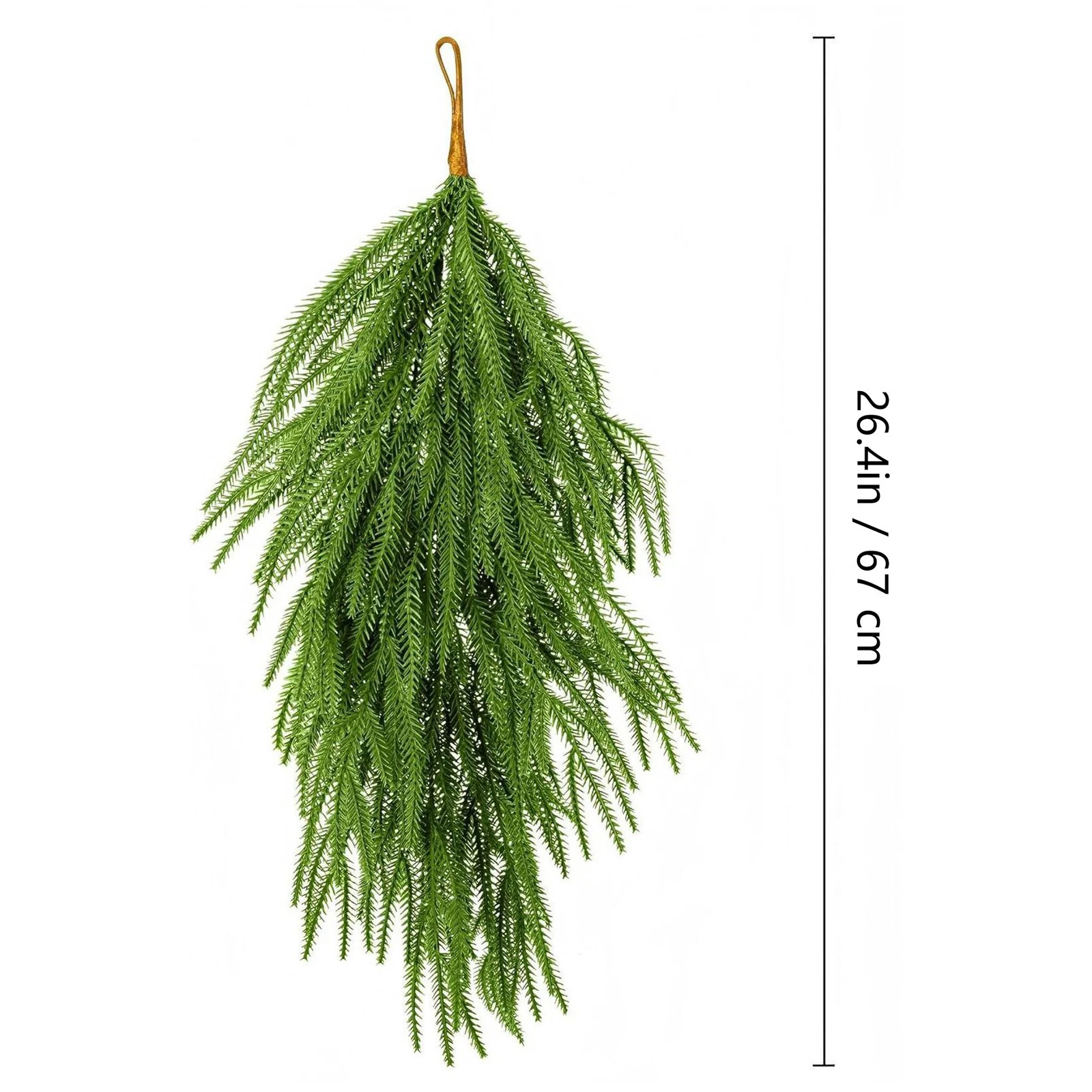 Size diagram for 67 cm artificial pine swag