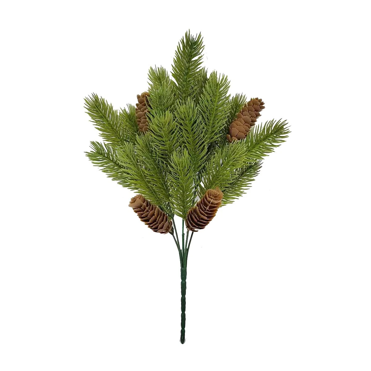 Artificial pinecone evergreen bush with five pinecones, 36 cm