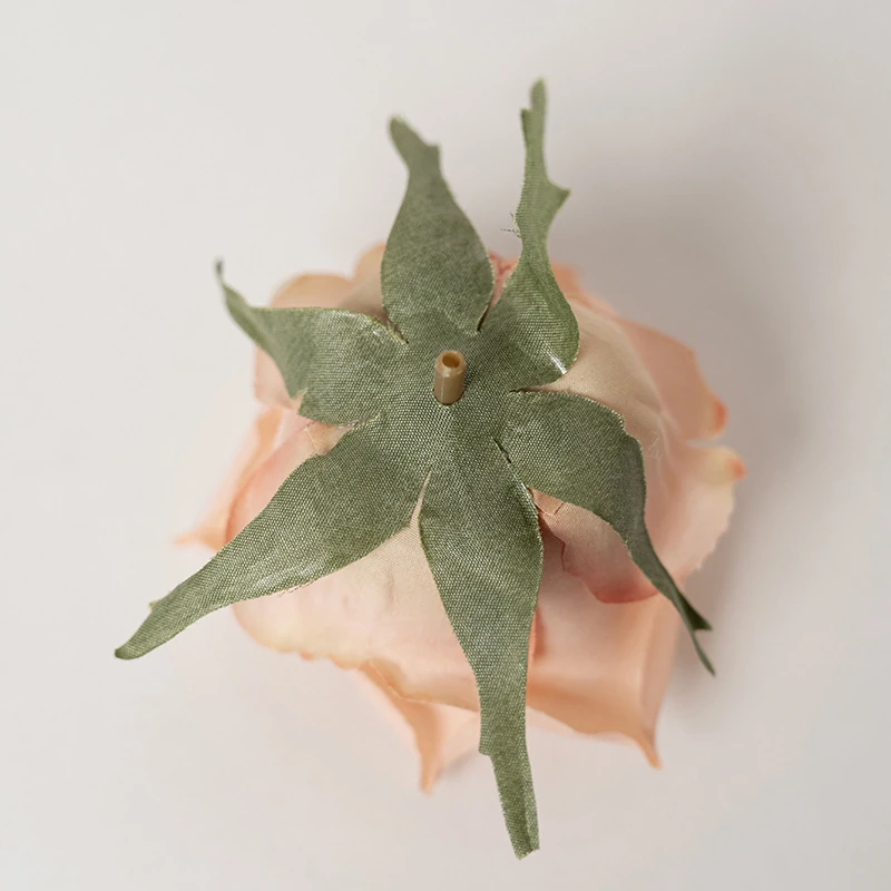 Back view of artificial Pointed-Petal Rose Flower Head