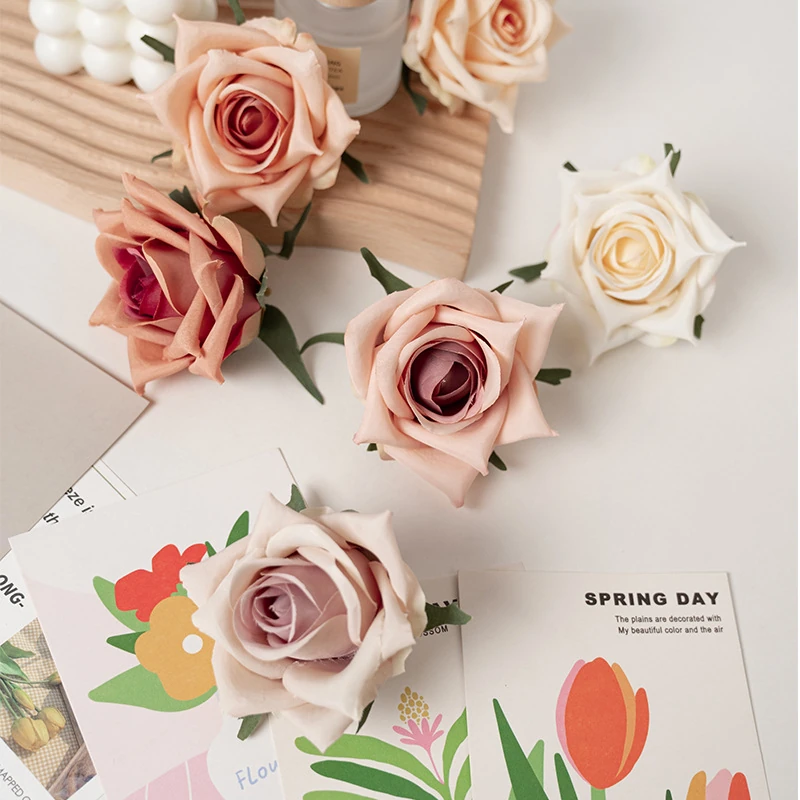 Available colors for artificial Pointed-Petal Rose Flower Head