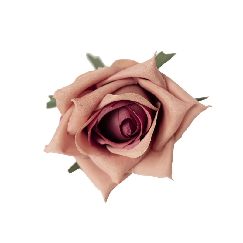 Deep Rose artificial Pointed-Petal Rose Flower Head, 8 cm