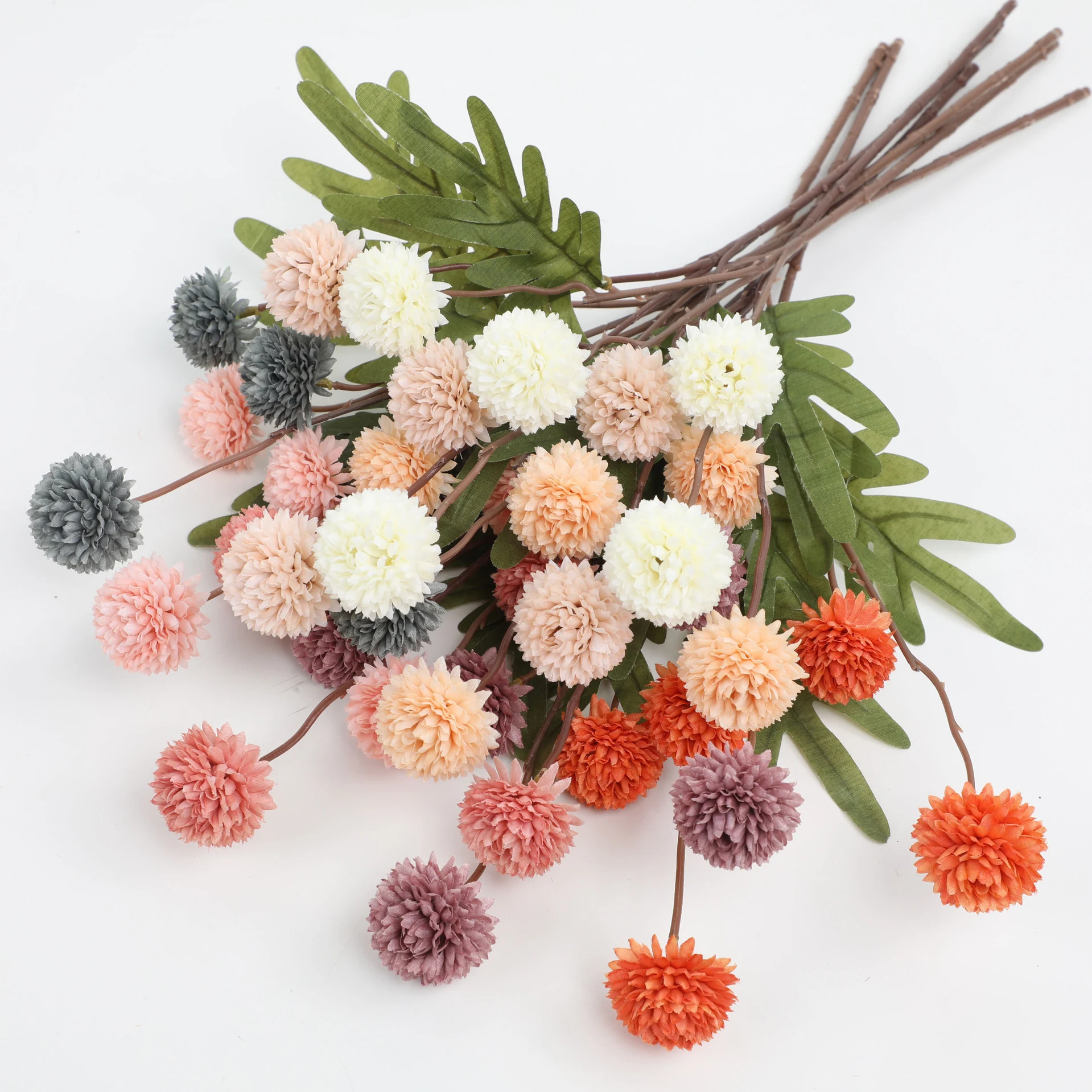 Color Options for artificial pom pom flower spray