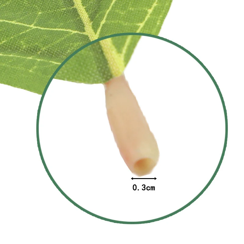 Close-up of attachment socket detail for artificial pu magnolia leaves