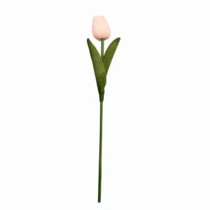 Blush real touch PU artificial tulip stem, 33 cm