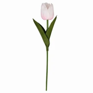 Light pink real touch PU artificial tulip stem, 33 cm