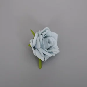 Blue artificial Rolled-Petal Rose Flower Head, 8 cm