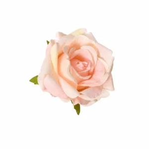 Champagne artificial Rolled-Petal Rose Flower Head, 8 cm