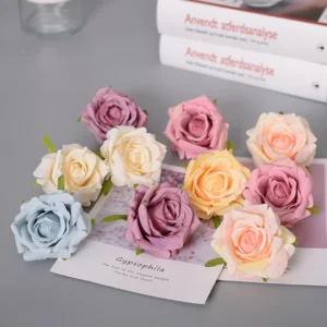Available colors for artificial Rolled-Petal Rose Flower Head