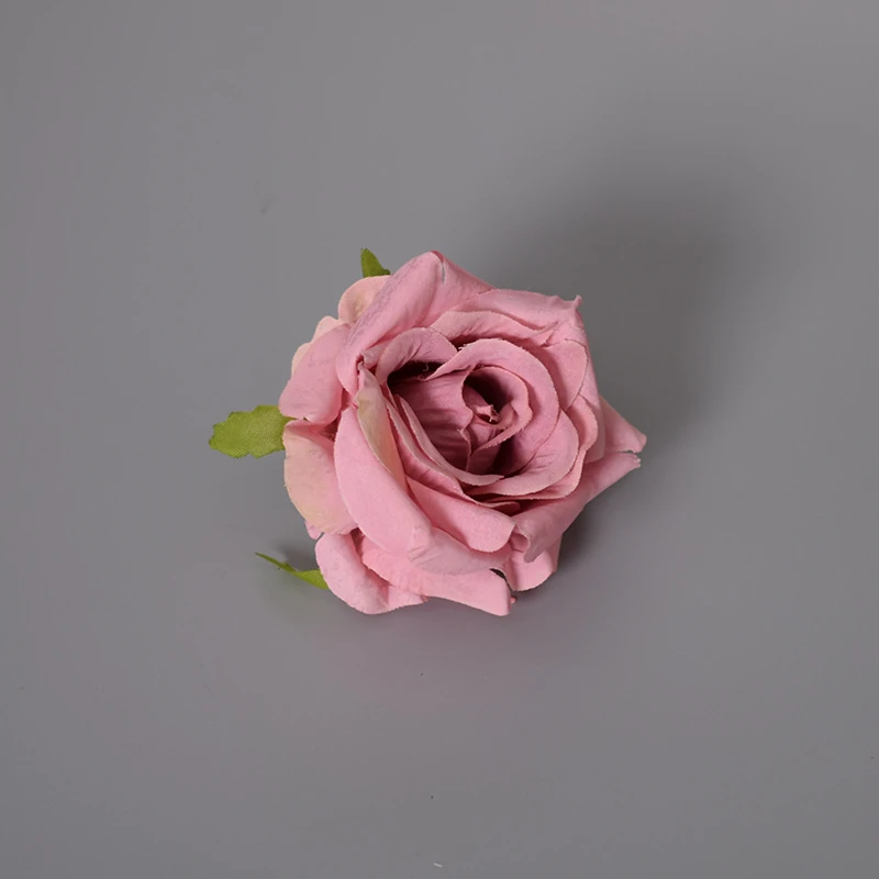 Alternate view of purple artificial Rolled-Petal Rose Flower Head