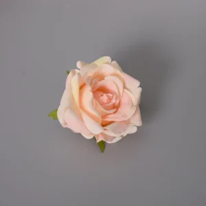 Rose Pink artificial Rolled-Petal Rose Flower Head, 8 cm