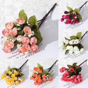 Available colors for artificial Rose Bud Bouquet