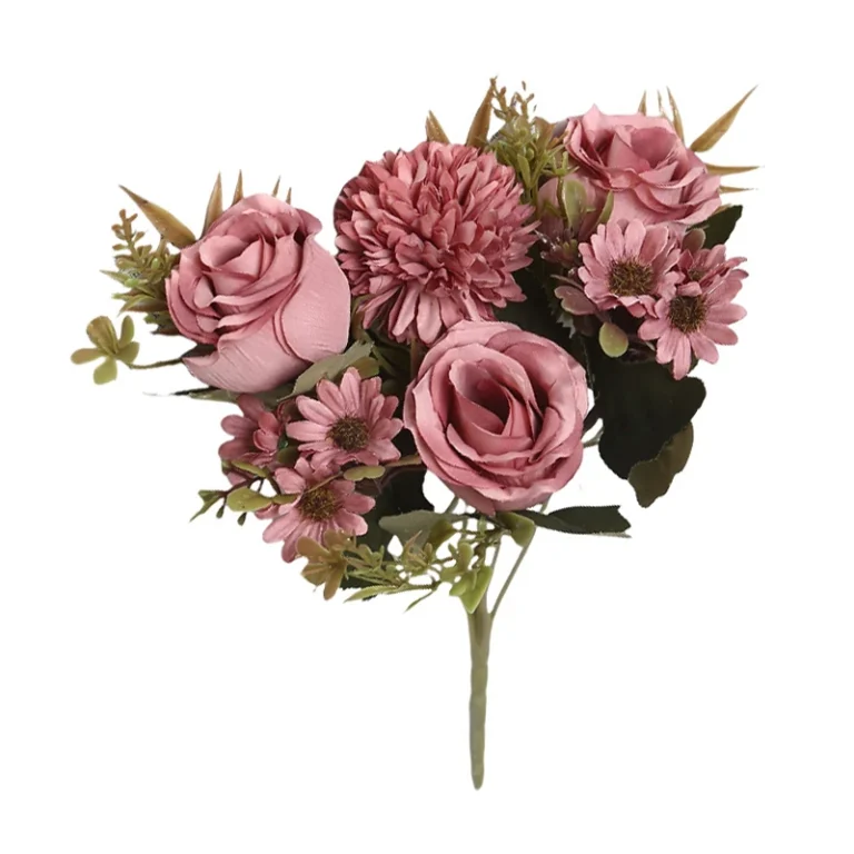 Artificial Rose and Daisy Mixed Flower Bouquet