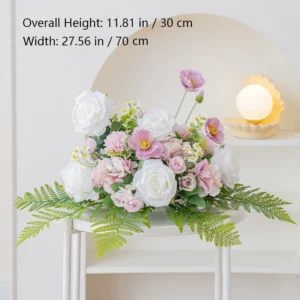 Size diagram for lavender fern artificial rose fern table centerpiece collection