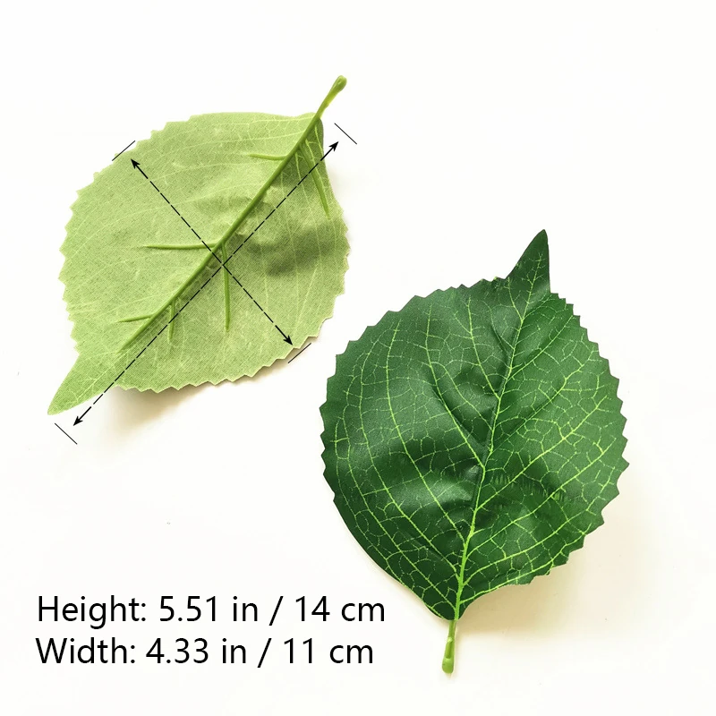 Specification diagram for single leaf artificial Rose Leaf Spray Collection