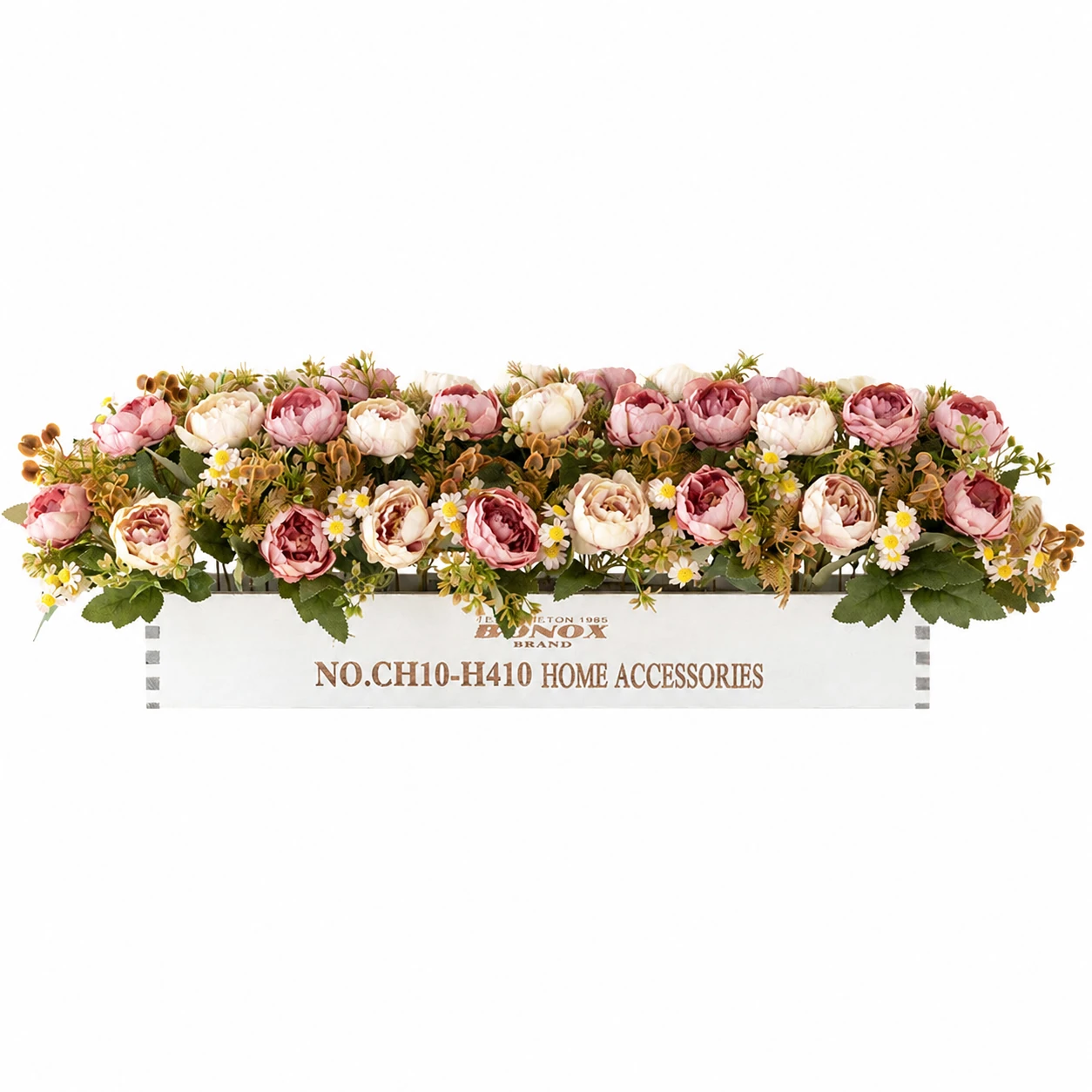 blush pink artificial rose ranunculus flower box centerpiece