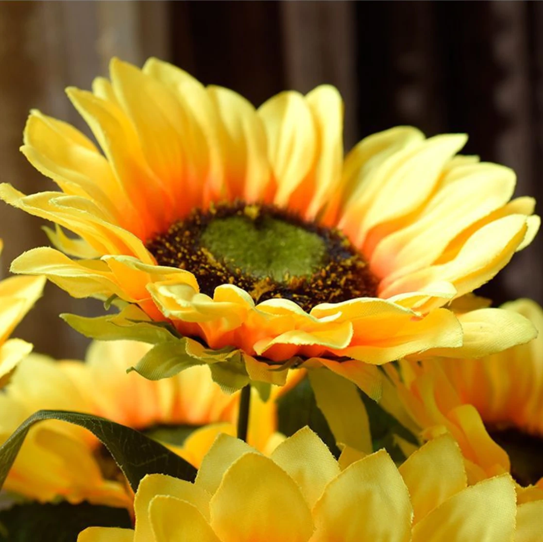 Close-up of artificial Seven-Head Sunflower Bush