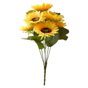 Artificial Seven-Head Sunflower Bush, 48 cm