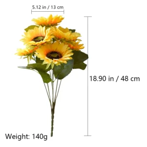 Specification diagram for artificial Seven-Head Sunflower Bush