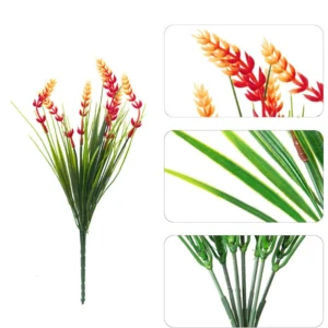 Orange artificial Seven-Stem Lavender Flower Bush, 35 cm