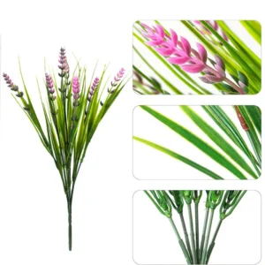 Pink artificial Seven-Stem Lavender Flower Bush, 35 cm