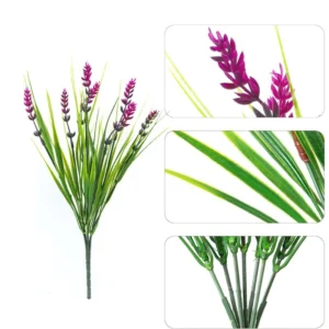 Purple artificial Seven-Stem Lavender Flower Bush, 35 cm