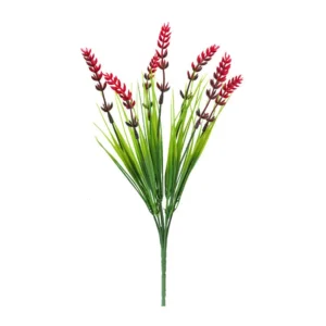 Red artificial Seven-Stem Lavender Flower Bush, 35 cm
