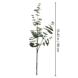 Size diagram for artificial silver dollar eucalyptus spray, 90 cm